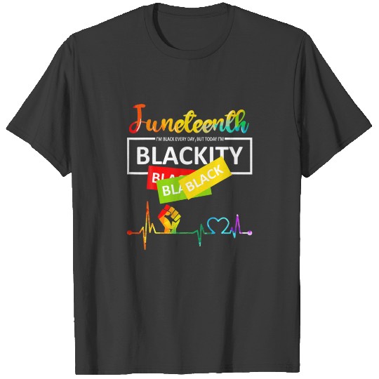 Junenth Blackity Heartbeat Black History African A T-shirt