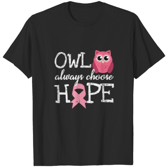 Owl Hope Breast Cancer Inspirational Awareness Gif T-shirt