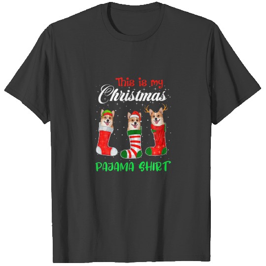 This Is My Christmas Pajama Funny Corgi Puppy Dog T-shirt