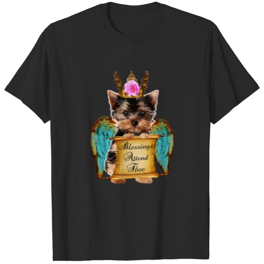 Discover Girly Yorkie Angel Wings Puppy Dog T-shirt