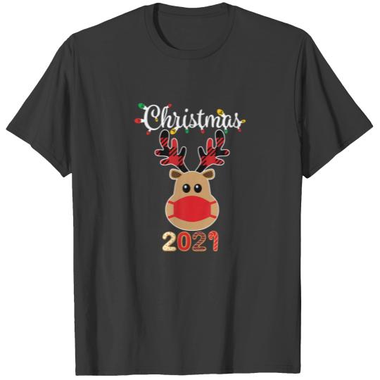 Matching Family Christmas 2021 Plaid Rudolph Reind T-shirt