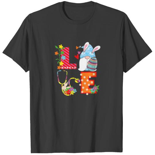 Stethoscope Scrub Life Nurse Bunny Easter Day T-shirt