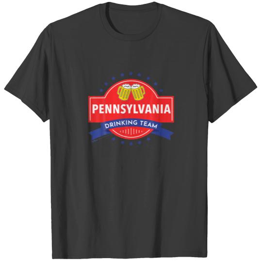 American Flag Pennsylvania Drinking Team 4Th Of Ju T-shirt
