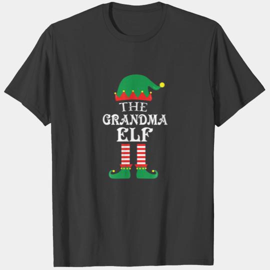 The Grandma ELF Matching Family Group Christmas Pa T-shirt