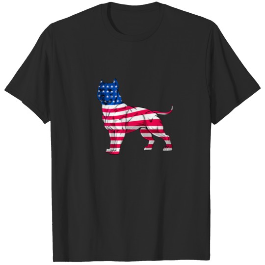 Pitbull USA Flag Patriotic I Love My Pitbull Dog 4 T-shirt
