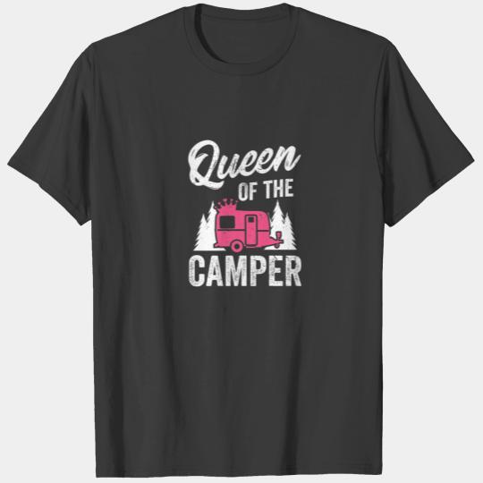 Queen Of The Camper Girls Adventure Camping Outdoo T-shirt