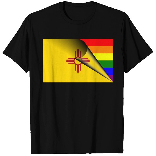 New Mexico Flag Gay Pride Rainbow T-shirt