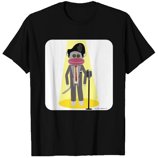 Crooner Sock Monkey Cute Retro Singer Cartoon T-shirt