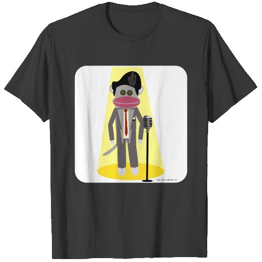 Crooner Sock Monkey Cute Retro Singer Cartoon T-shirt