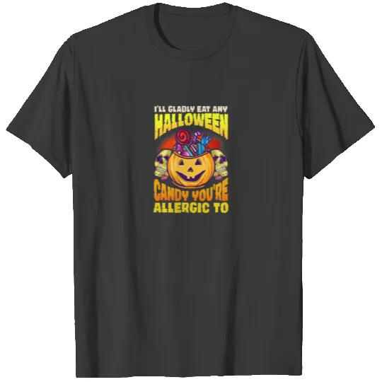 Jack-O-Lantern Pumpkin Trick Treat Allergic Candy T-shirt