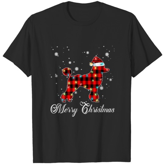 Discover Red Plaid Poodle Merry Christmas Pajamas Dog Lover T-shirt
