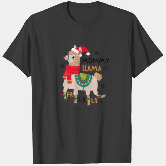 Mom Christmas Mommy Llama Fa La La Family Matching T-shirt
