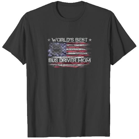 Vintage USA American Flag World's Best School Bus T-shirt