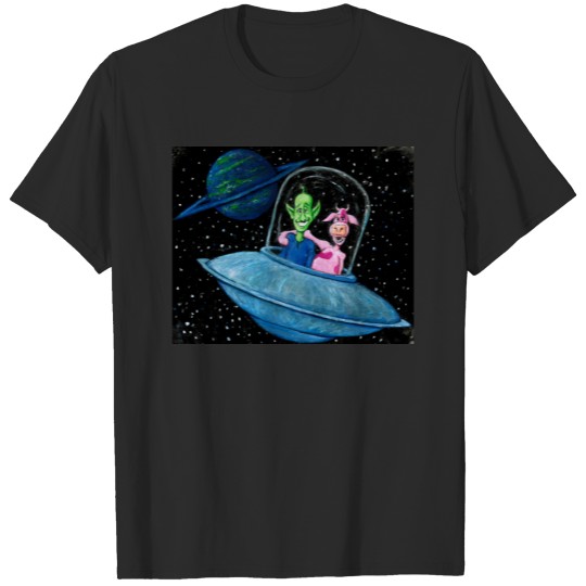 Discover UFO with Martian and Cow T-shirt