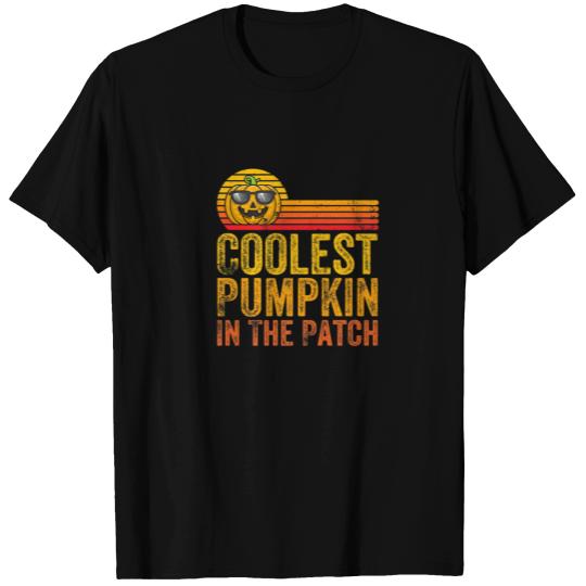 Coolest Pumpkin In The Patch Vintage Retro Hallowe T-shirt