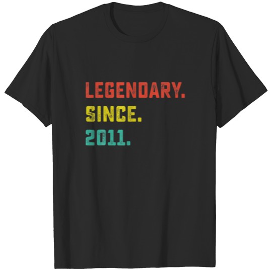 Discover 11Th Birthday Gift Vintage Legendary Since 2011 11 T-shirt