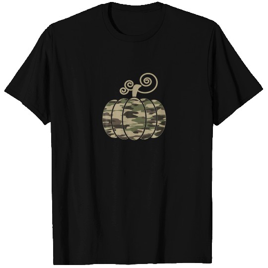 Fall Pumpkin Camo Military Tactical Halloween Cost T-shirt