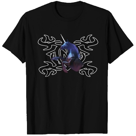 Black unicorn over Tattoo T-shirt