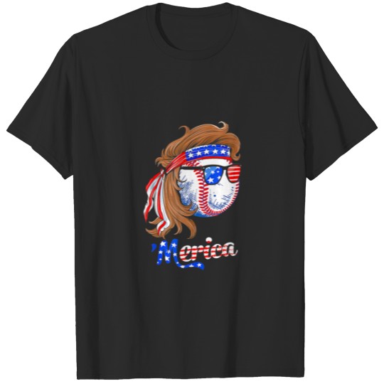 Merica Baseball Mullet 4Th Of July Patriotic Baseb T-shirt
