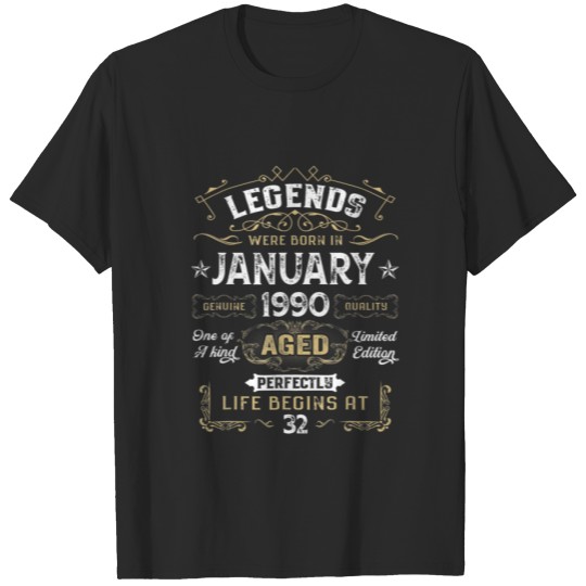 Discover Legend Since January 1990 32Nd Birthday Gifts 32 Y T-shirt