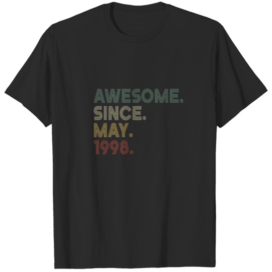 Discover Vintage 24Th Birthday Awesome Since May 1998 24 Ye T-shirt