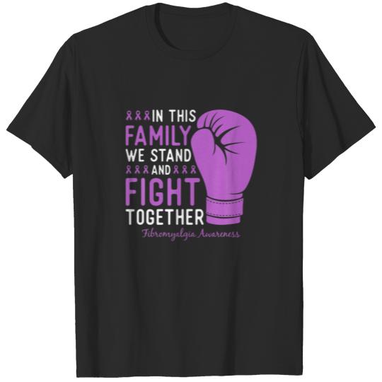 Discover Fibromyalgia Awareness Fight Family Support Boxing T-shirt