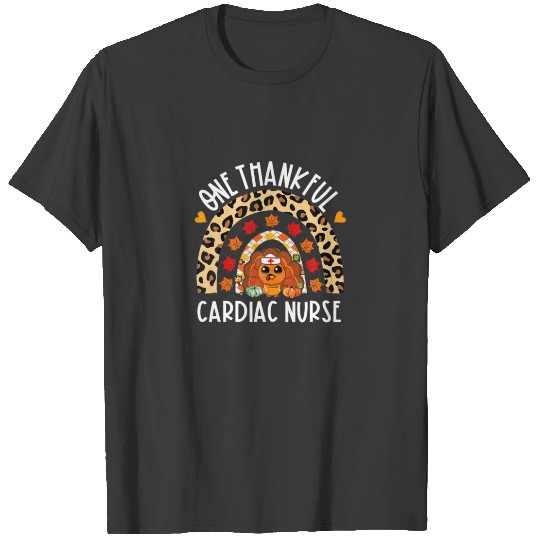 One Thankful Cardiac Nurse Turkey Rainbow Thanksgi T-shirt