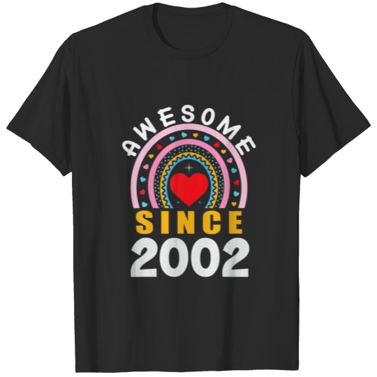 Discover Awesome Since 2002 20Th Birthday Rainbow Gifts Bor T-shirt