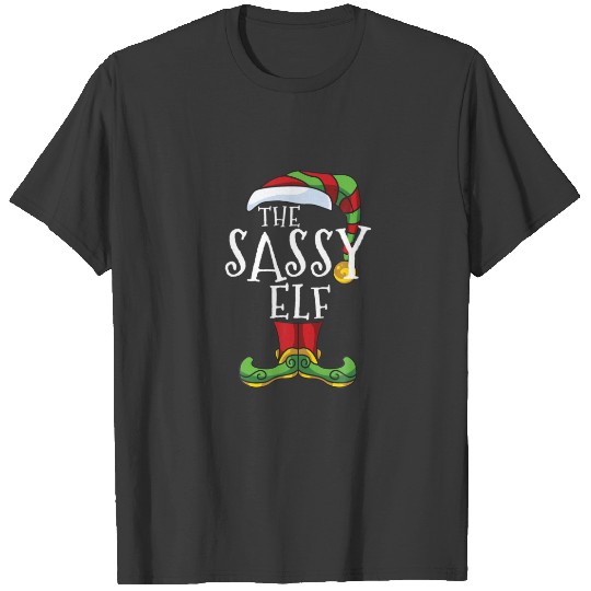 Sassy Elf Family Matching Christmas Group Gift Paj T-shirt