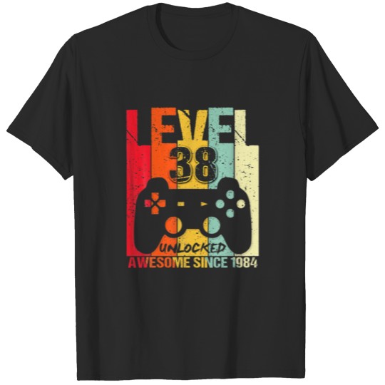 Discover Level 38 Unlocked Awesome Since 1984 Gamer 38Th Bi T-shirt
