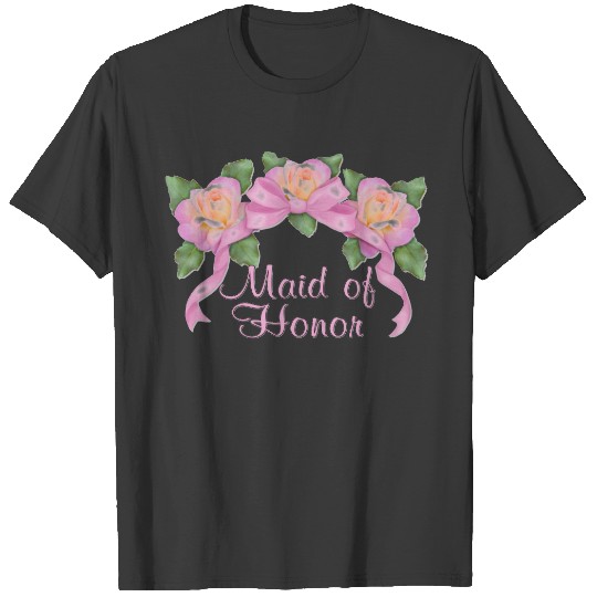 Rose Ribbon Wedding - Maid of Honor T-shirt