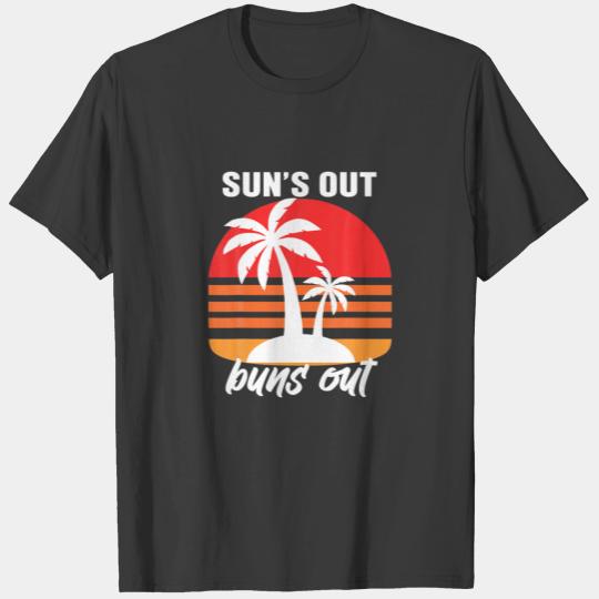 Sun's Out Buns Out ,Palm Tree Summer Tees,Retro Su T-shirt
