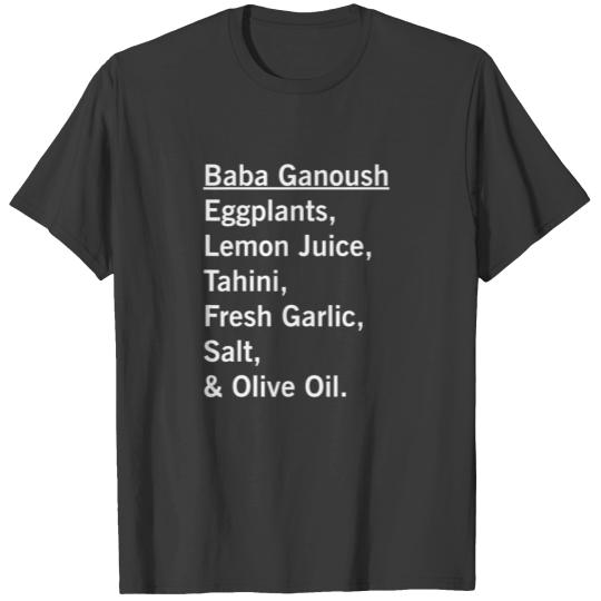 FUNNY VEGAN BABA GANOUSH VEGETARIAN FOOD EGGPLANT T-shirt