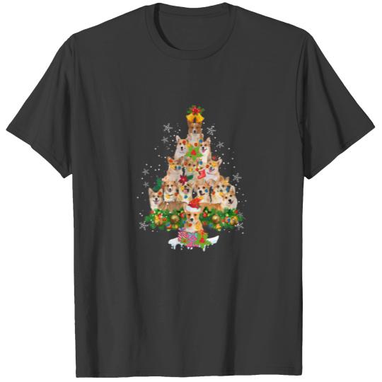 Funny Corgi Christmas Tree Ornament Decor Costume T-shirt