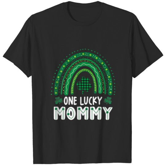 Discover One Lucky Mommy Shamrock Patrick's Day Rainbow Iri T-shirt