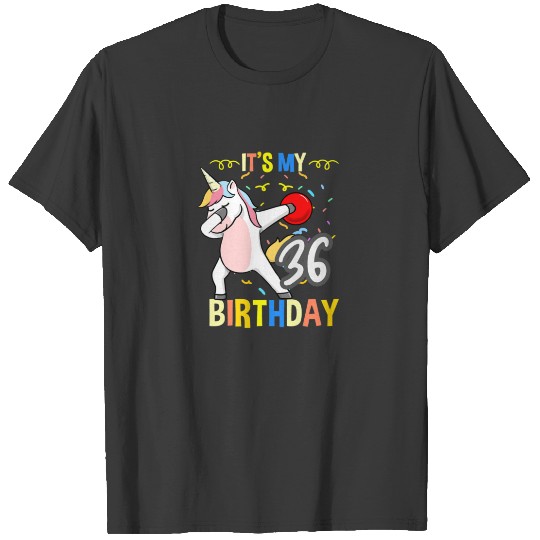 Its My 36Th Birthday Dabbing Unicorn Bowling T-shirt