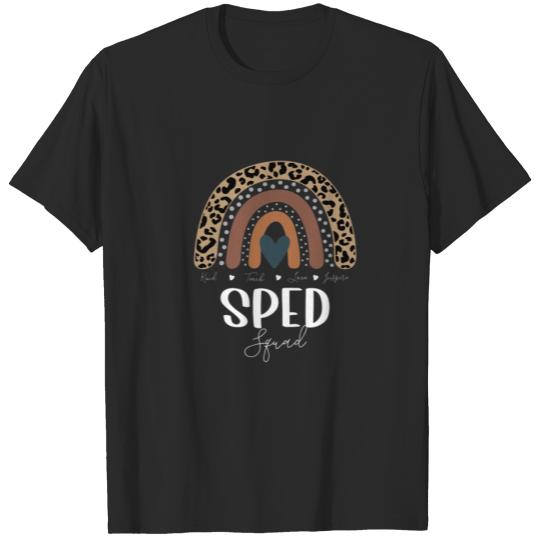 Discover Leopard Rainbow Teacher Student, School SPED Squad T-shirt