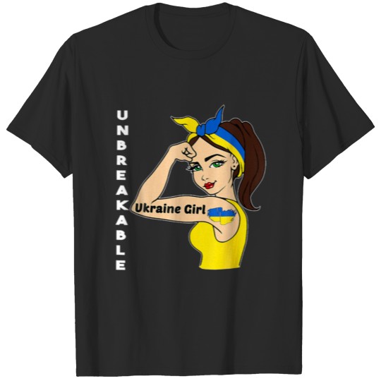 Discover Ukraine Girl Unbreakable Ukrainian Flag Strong T-shirt