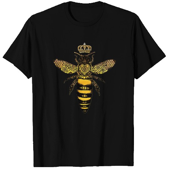 Vintage Queen Bee Cute Cool Crown Bee Beekeeping B T-shirt