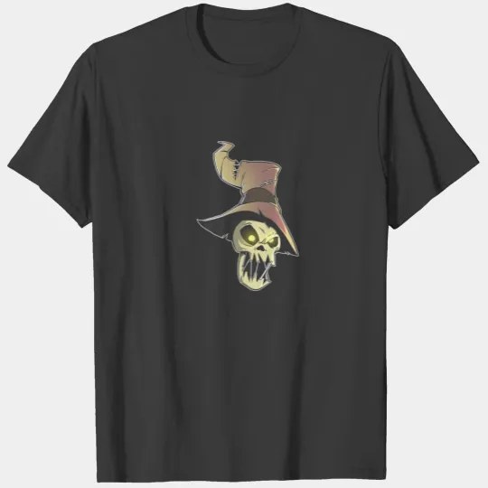 Straw Man Skull Skeleton Head Bones Gothic Hallowe T-shirt