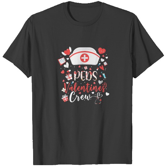 PEDS Valentines Nurse Crew Family Group Nursing Lo T-shirt