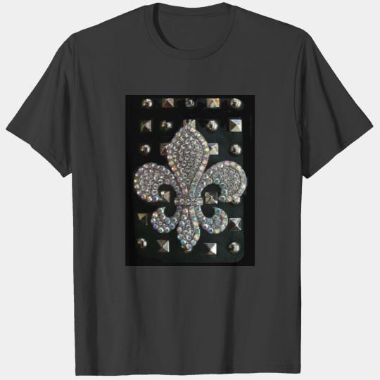 FLEUR DE LIS ON STUDS HARD ROCK PRINT T-shirt