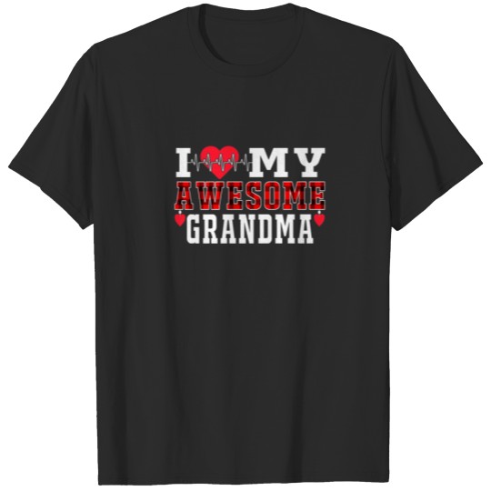 Discover I Love My Awesome Grandma Cute Heartbeat Love Vale T-shirt