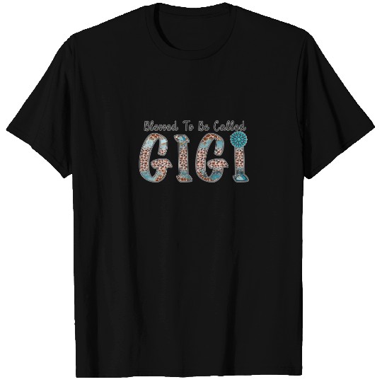 Blessed To Be Called Gigi Leopard Cowhide Western T-shirt