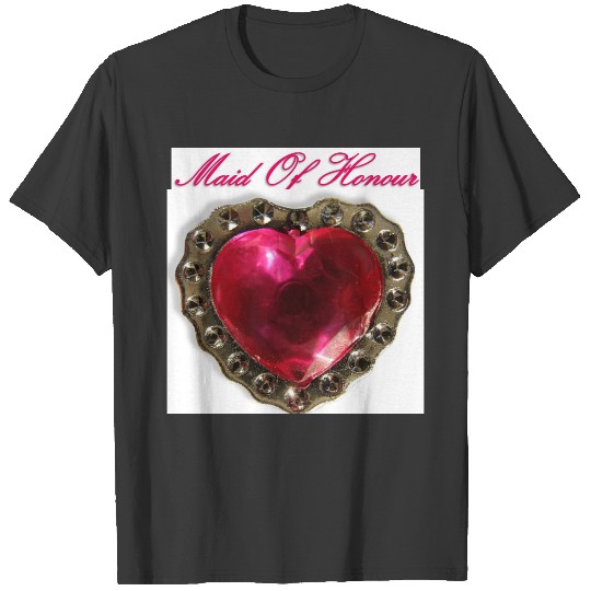Maid Of Honor Pink Heart T-shirt