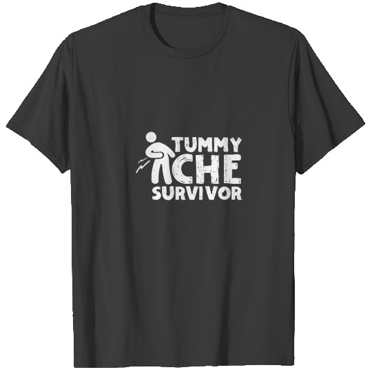 Tummy Ache Survivor Funny Graphic Vintage T-shirt