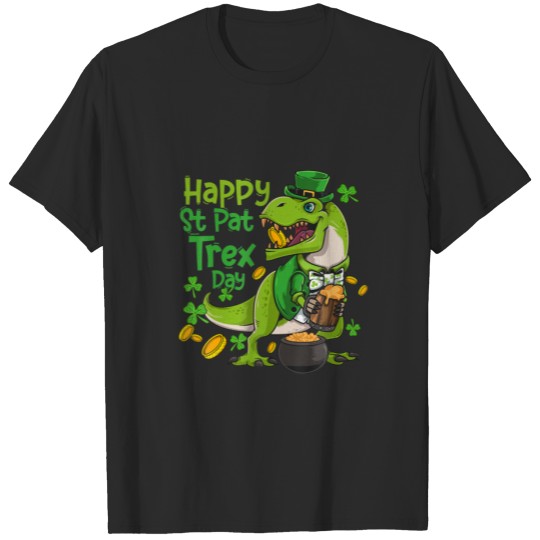 Discover Funny Dinosaur Rex Happy St Pattrex Day Family Out T-shirt