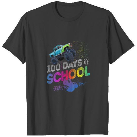 Kids 100 Days Of School Colorful Funny Monster Tru T-shirt