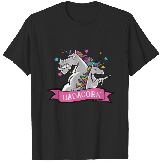 Discover Funny Dadacorn Unicorn Dad Fathers Day Pink T-shirt