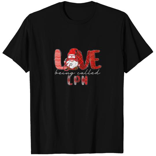 Leopard Love Being Called LPN Nurse Gnome Valentin T-shirt